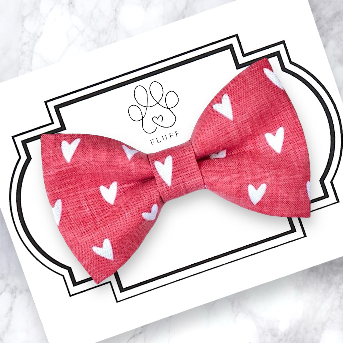 Red Hearts Dog Bow Tie and Cat Bow Tie