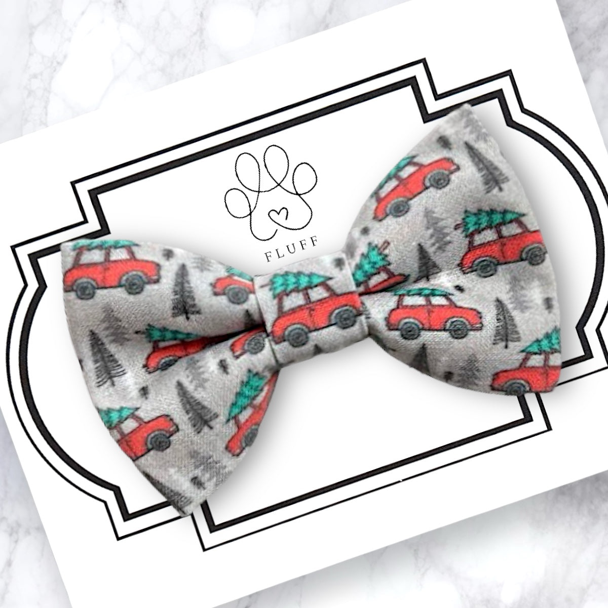 Christmas Tree and Cars Dog Bow Tie and Cat Bow Tie