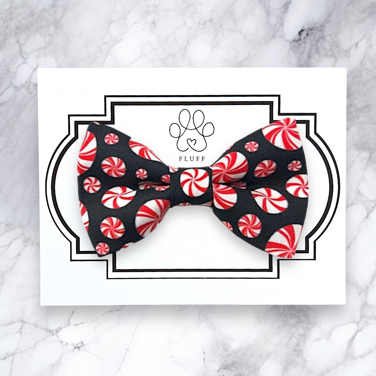 Christmas Peppermint Swirl Candy Dog Bow Tie and Cat Bow Tie