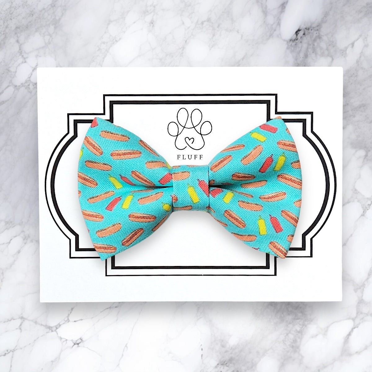 Dog Bow Tie with Hot Dogs