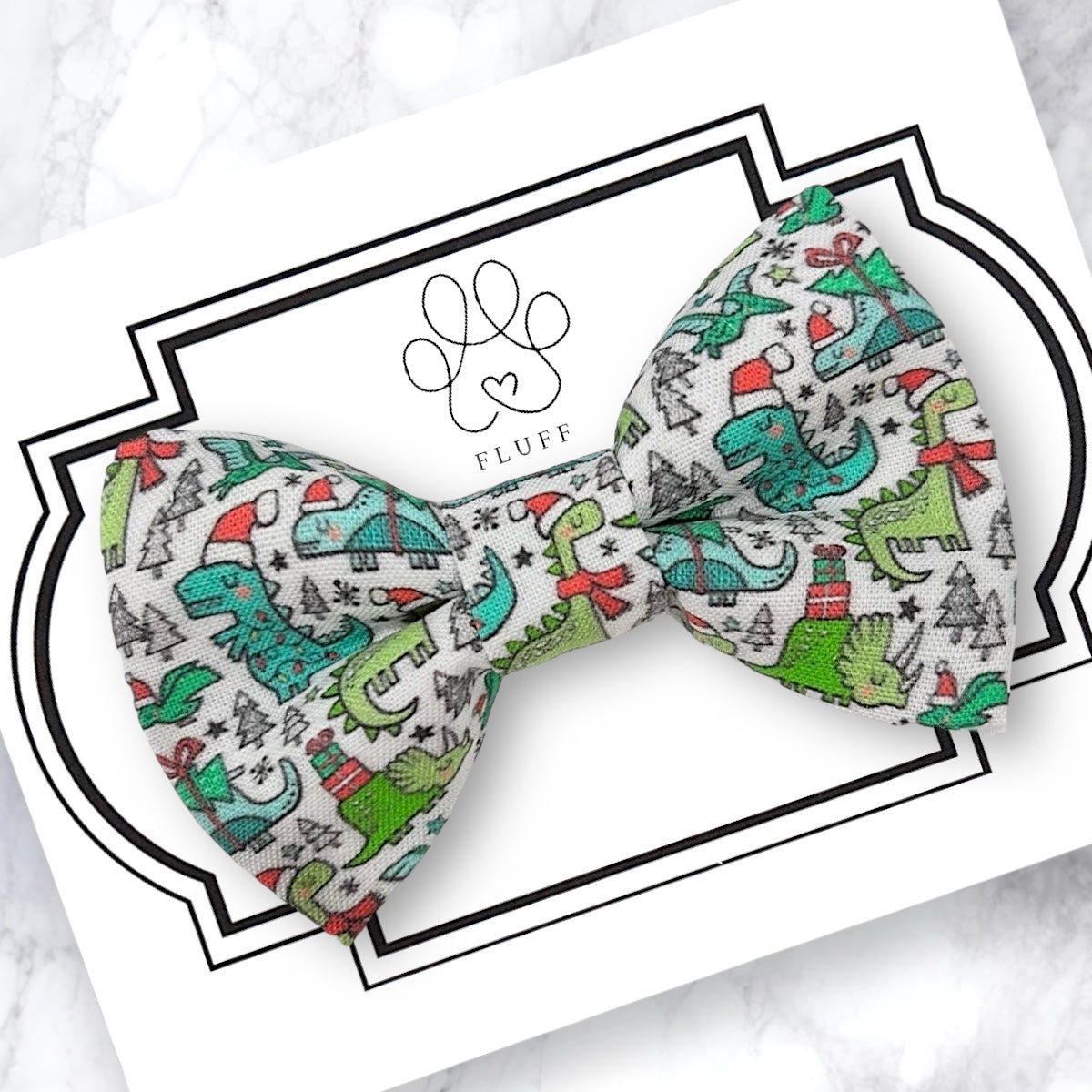 Christmas Dinosaur Dog Bow Tie and Cat Bow Tie