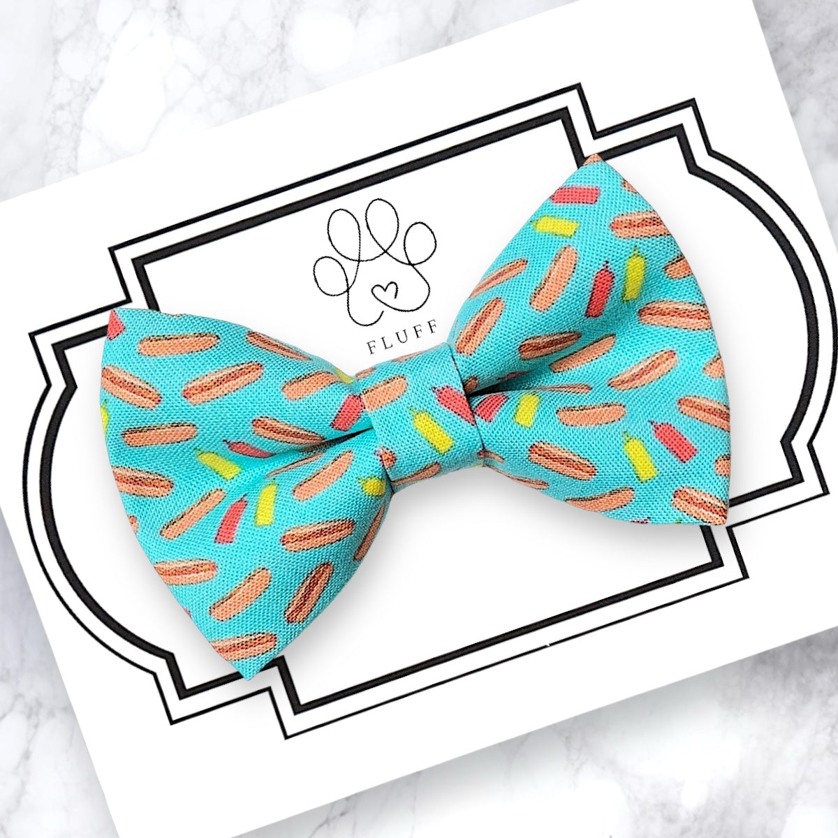 Dog Bow Tie with Hot Dogs