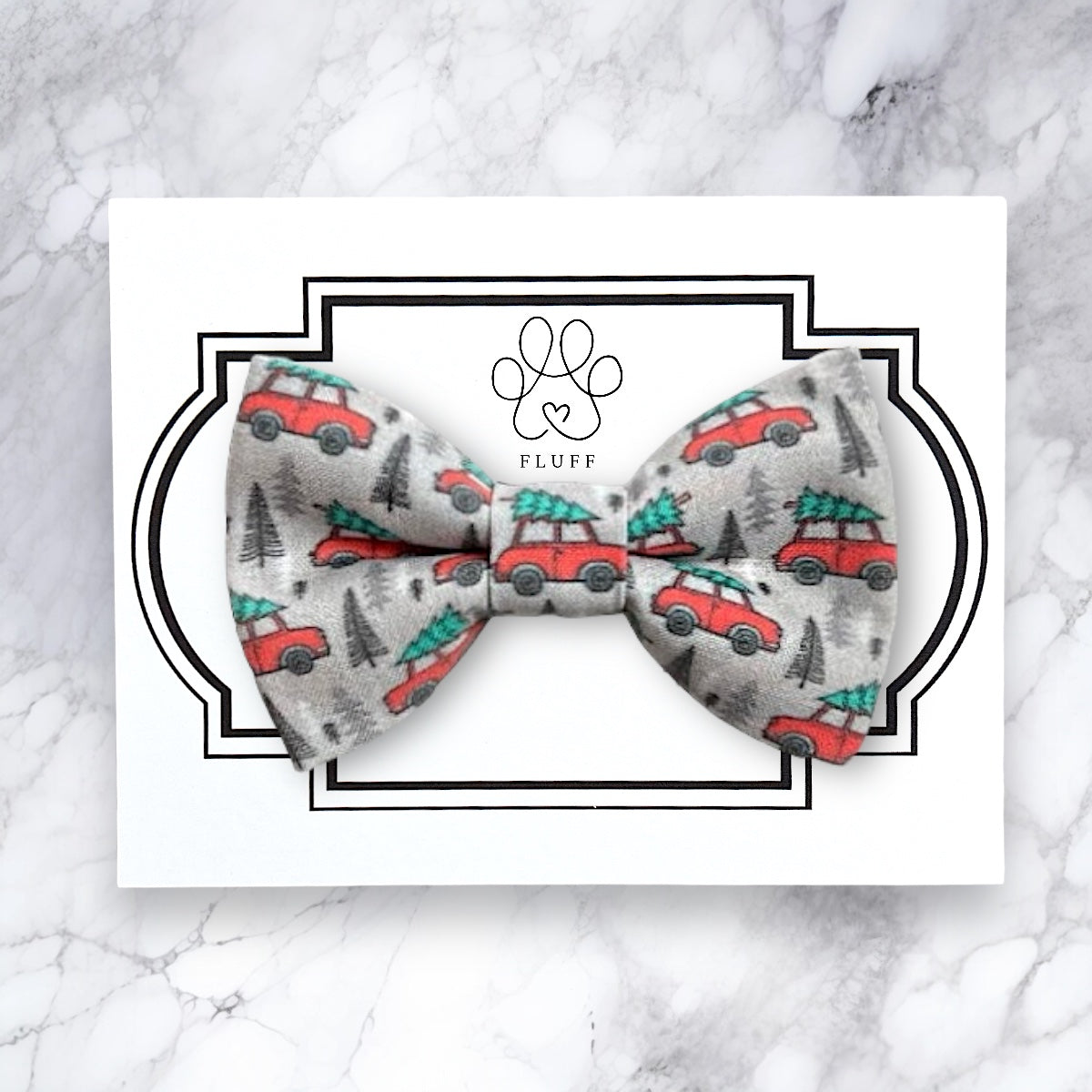 Christmas Tree and Cars Dog Bow Tie and Cat Bow Tie