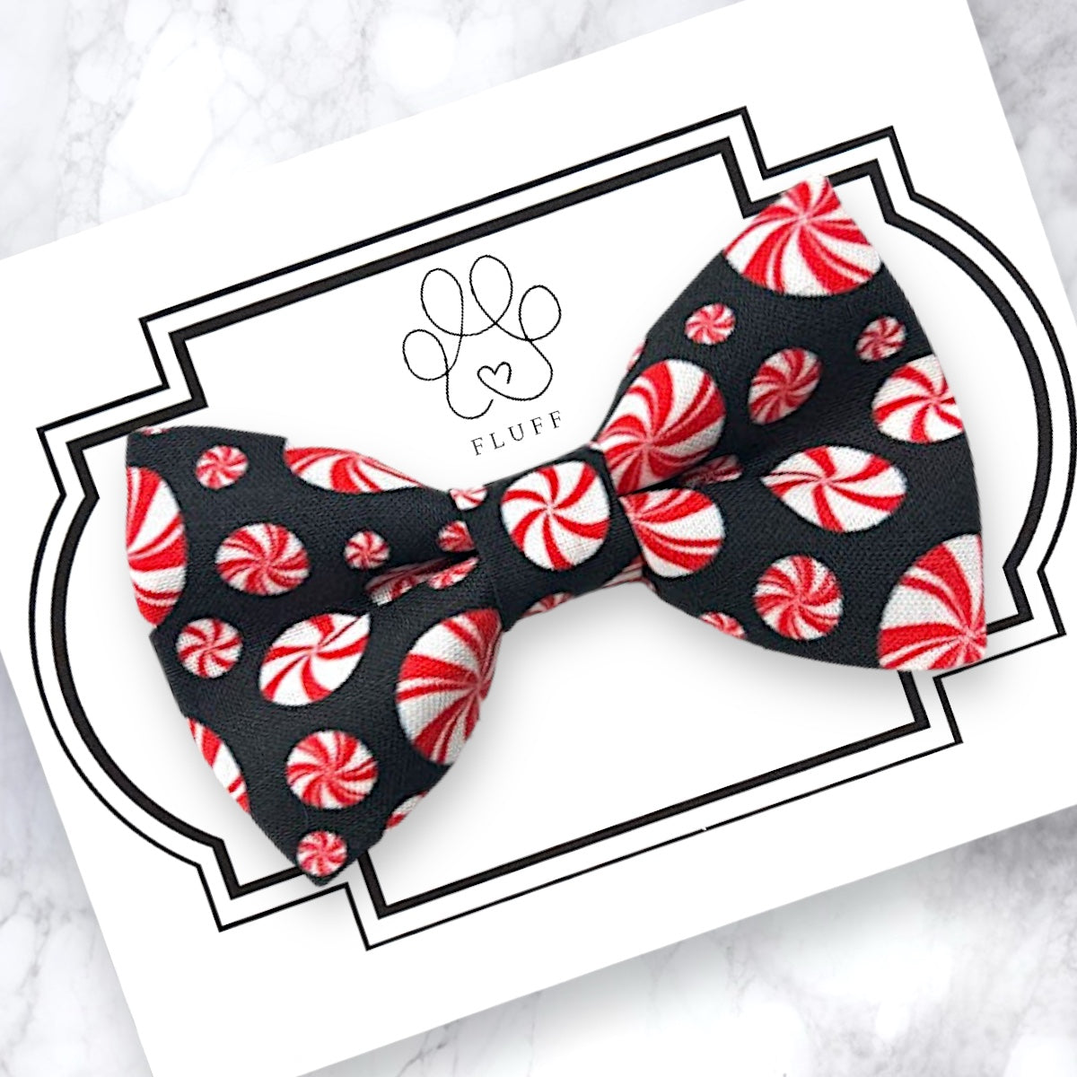 Christmas Peppermint Swirl Candy Dog Bow Tie and Cat Bow Tie