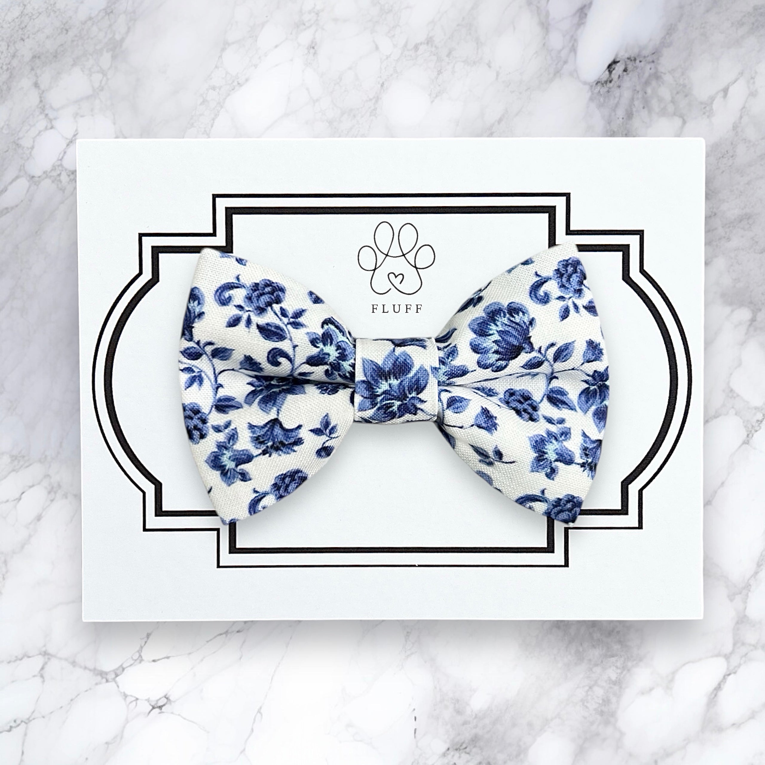 Dog Bow Tie or Cat Bow Tie- French Blue Floral for Wedding