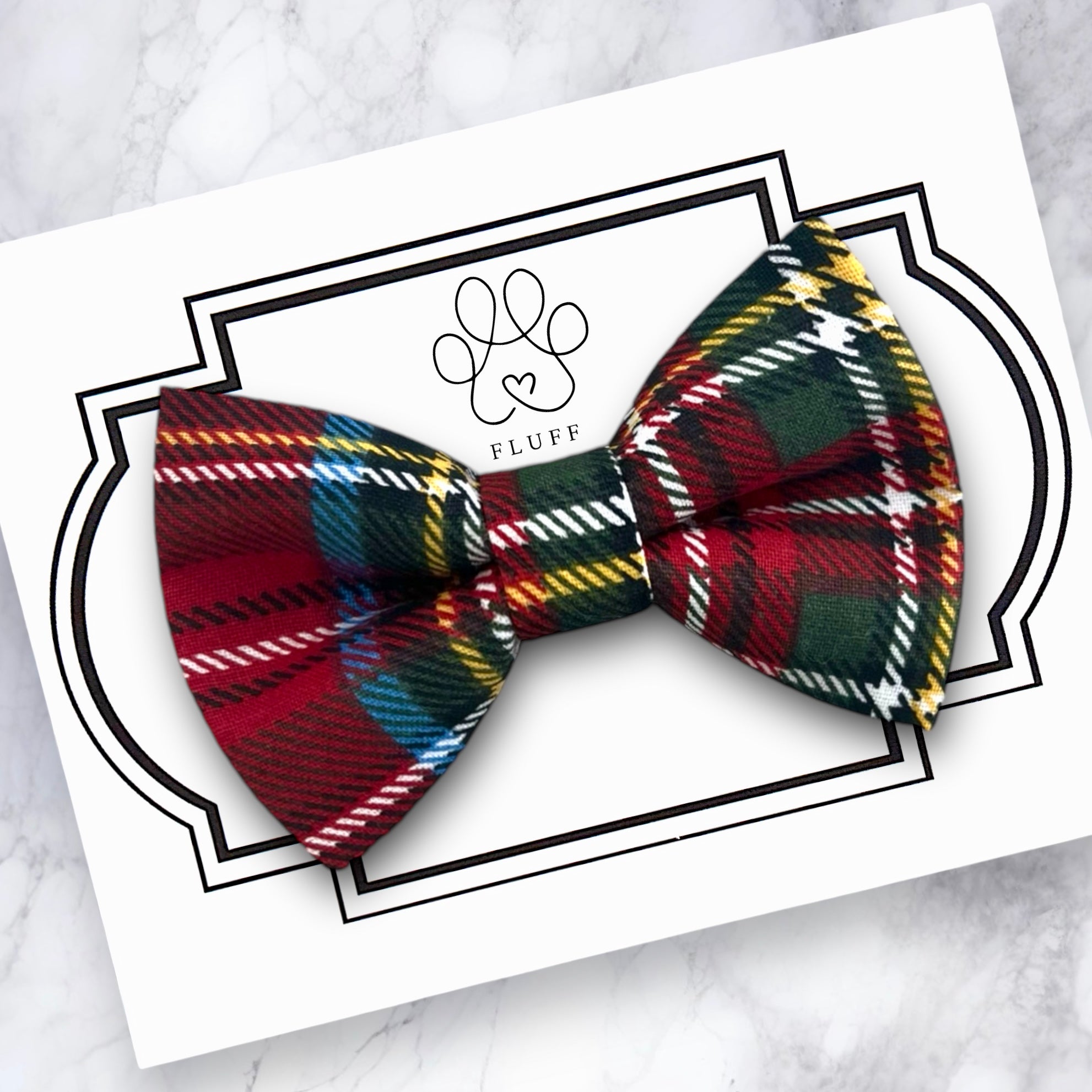 Plaid Dog Bow Tie and Cat Bow Tie- Red & Green for Christmas