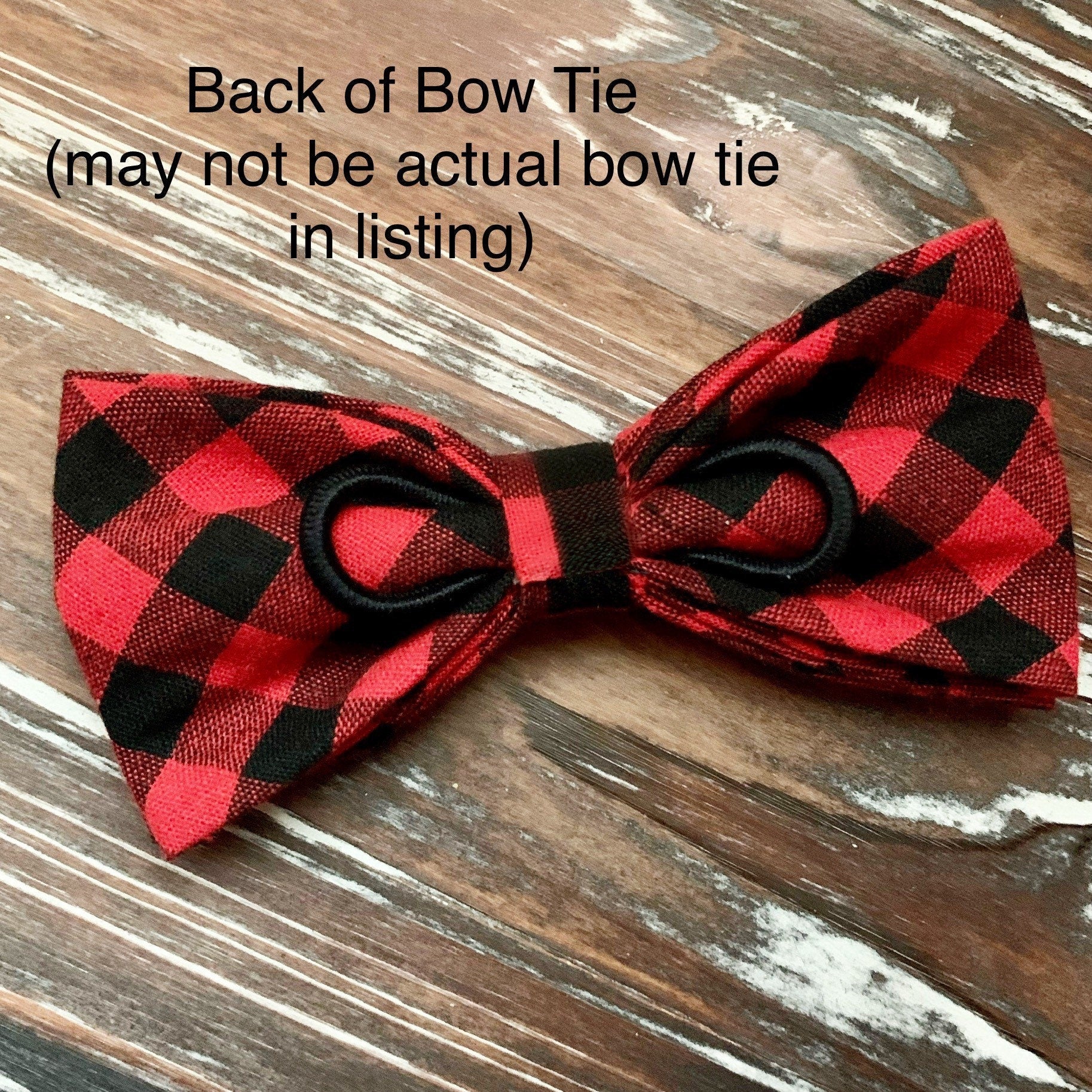 back of dog bow tie with elastic