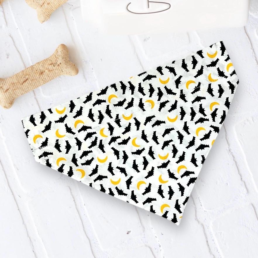 Halloween dog bandana with bats